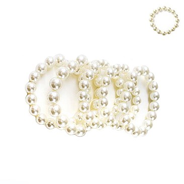 4-LINE SOLIDARITY PEARLS STRETCH BRACELET