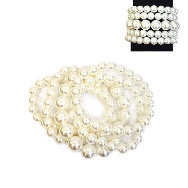 5-LINE PEARL STRETCH BRACELET