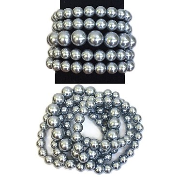 5-LINE PEARL STRETCH BRACELET