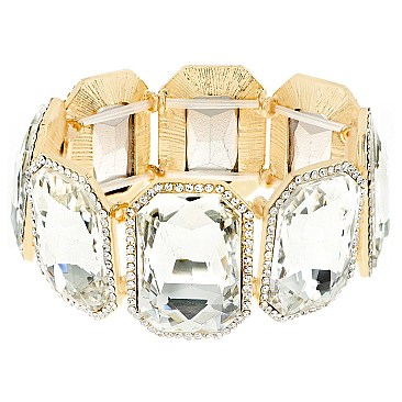 GLAM RHINESTONE GEOMETRIC STRETCH BRACELET