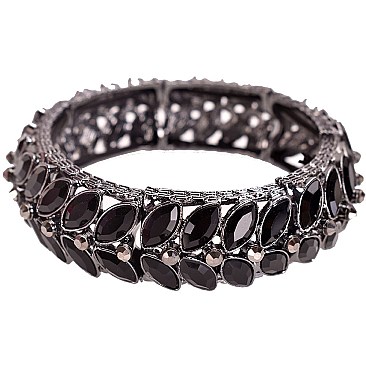 METAL STONE PETAL STRETCH BRACELET