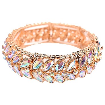 METAL STONE PETAL STRETCH BRACELET