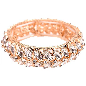 METAL STONE PETAL STRETCH BRACELET