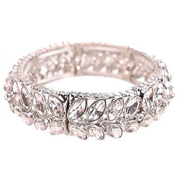 METAL STONE PETAL STRETCH BRACELET