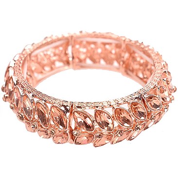 METAL STONE PETAL STRETCH BRACELET