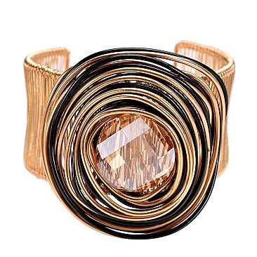 BEADED SPIRAL WIRED CUFF