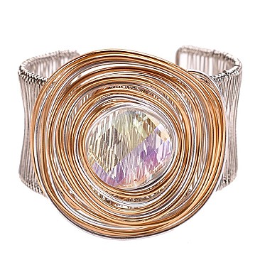BEADED SPIRAL WIRED CUFF