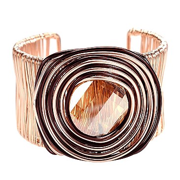 BEADED SPIRAL WIRED CUFF