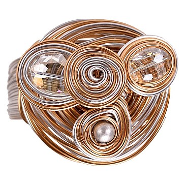 BEADED PEARL WIRE CUFF