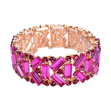 RHINESTONE RECTANGLE DOT BRACELET