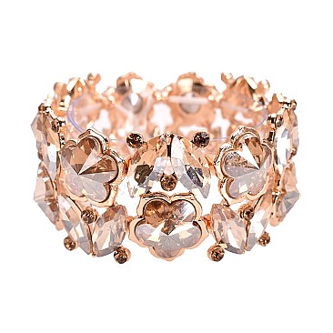 RHINESTONE FLOWER PETAL LUXE BRACELET