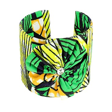 KENTE AFRICAN PRINT CUFF BRACELET FABRIC JEWELRY