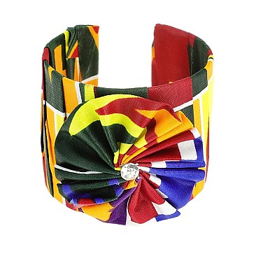 KENTE AFRICAN PRINT CUFF BRACELET FABRIC JEWELRY