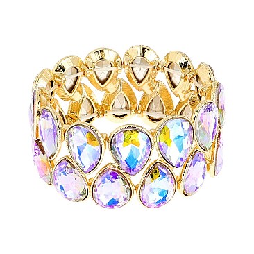 LOVELY GEM BLING CASTING STONE STRETCH BRACELET