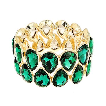 LOVELY GEM BLING CASTING STONE STRETCH BRACELET