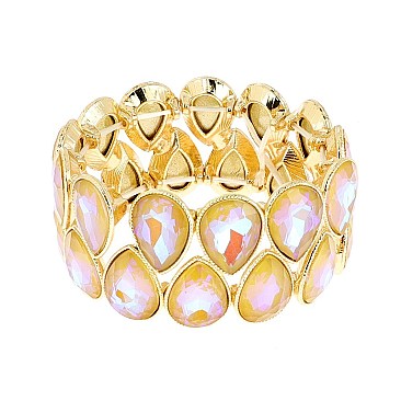 LOVELY GEM BLING CASTING STONE STRETCH BRACELET