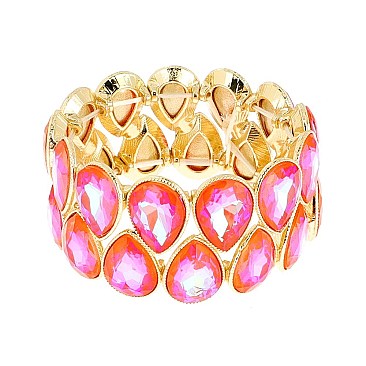 LOVELY GEM BLING CASTING STONE STRETCH BRACELET