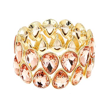 LOVELY GEM BLING CASTING STONE STRETCH BRACELET