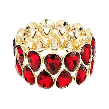 LOVELY GEM BLING CASTING STONE STRETCH BRACELET