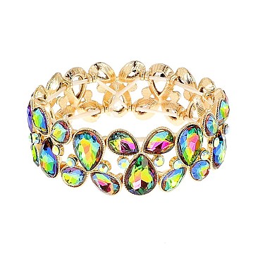 TRENDY GEM BLING CASTING STONE STRETCH BRACELET