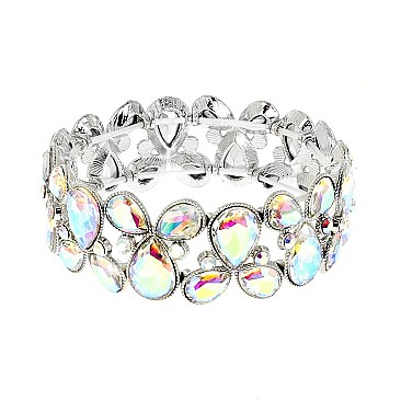 TRENDY GEM BLING CASTING STONE STRETCH BRACELET