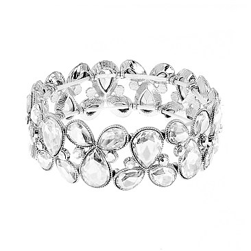 TRENDY GEM BLING CASTING STONE STRETCH BRACELET
