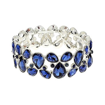 TRENDY GEM BLING CASTING STONE STRETCH BRACELET