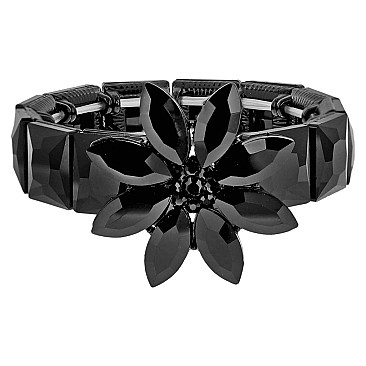 CHARMING BLING GEMSTONE FLOWER EVENING BRACELET