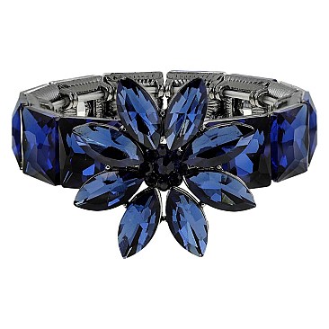 CHARMING BLING GEMSTONE FLOWER EVENING BRACELET