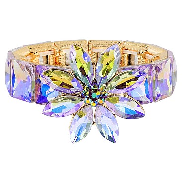 CHARMING BLING GEMSTONE FLOWER EVENING BRACELET