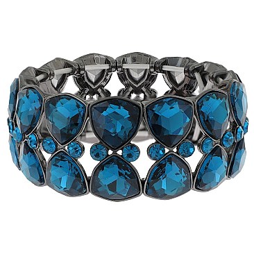 GLAMOROUS GEM BLING CRYSTAL STRETCH BRACELET