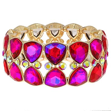 GLAMOROUS GEM BLING CRYSTAL STRETCH BRACELET