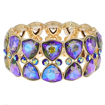 GLAMOROUS GEM BLING CRYSTAL STRETCH BRACELET