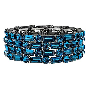 ELEGANT BLING GEMSTONE STRETCH EVENING BRACELET
