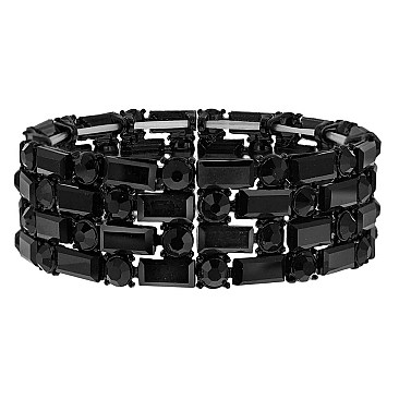 ELEGANT BLING GEMSTONE STRETCH EVENING BRACELET