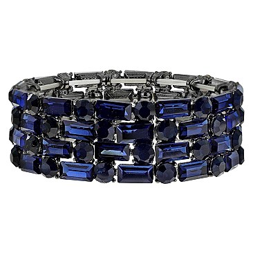 ELEGANT BLING GEMSTONE STRETCH EVENING BRACELET