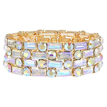 ELEGANT BLING GEMSTONE STRETCH EVENING BRACELET