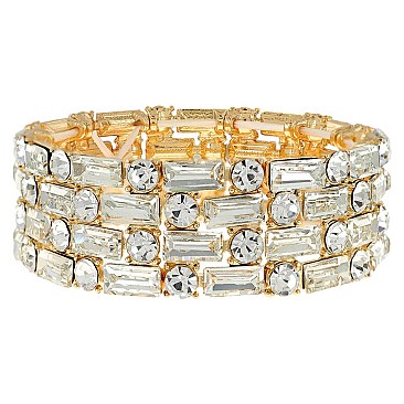 ELEGANT BLING GEMSTONE STRETCH EVENING BRACELET