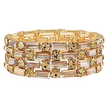 ELEGANT BLING GEMSTONE STRETCH EVENING BRACELET