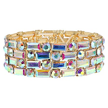 ELEGANT BLING GEMSTONE STRETCH EVENING BRACELET