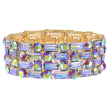 ELEGANT BLING GEMSTONE STRETCH EVENING BRACELET
