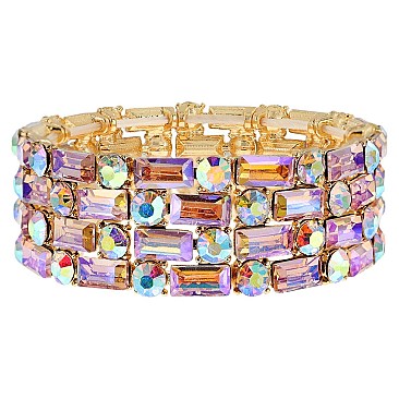 ELEGANT BLING GEMSTONE STRETCH EVENING BRACELET