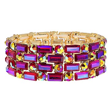 ELEGANT BLING GEMSTONE STRETCH EVENING BRACELET