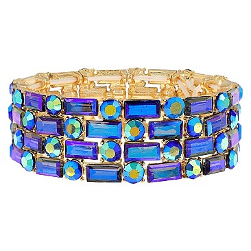 ELEGANT BLING GEMSTONE STRETCH EVENING BRACELET