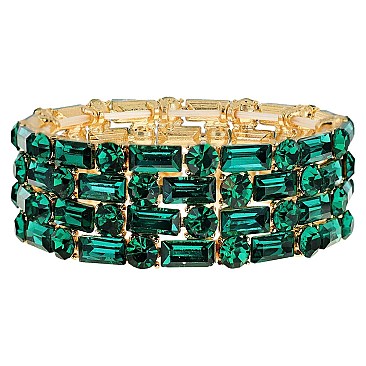 ELEGANT BLING GEMSTONE STRETCH EVENING BRACELET