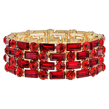 ELEGANT BLING GEMSTONE STRETCH EVENING BRACELET