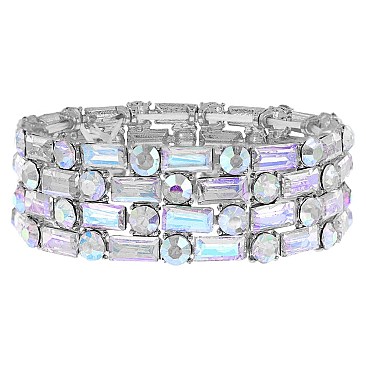 ELEGANT BLING GEMSTONE STRETCH EVENING BRACELET