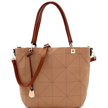 2 WAY GEOMETRICAL PATTERN TOTE