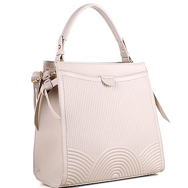 Embossed Faux-Leather 2Way Bag