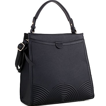 Embossed Faux-Leather 2Way Bag